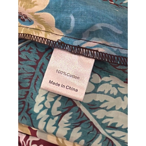 NWT Tuckernuck Merlot Sharp Floral Dress Burgundy Blue Ruffle Sleeve Midi M - Picture 4 of 10